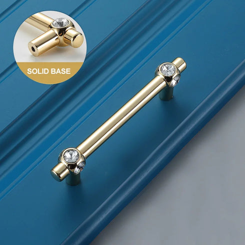JAYA Golden Luxury Cabinet Door Crystal Rustic Handle Jean Cabinet Door Handle Drawer Cupboard Handles