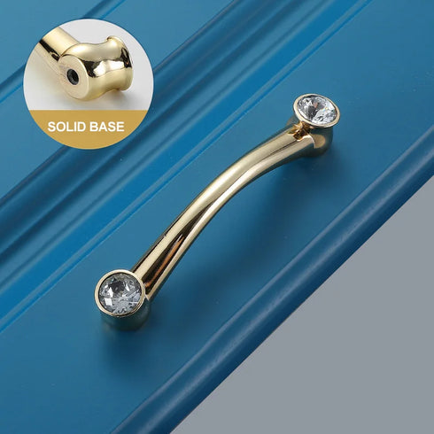JAYA Golden Luxury Cabinet Door Crystal Rustic Handle Jean Cabinet Door Handle Drawer Cupboard Handles