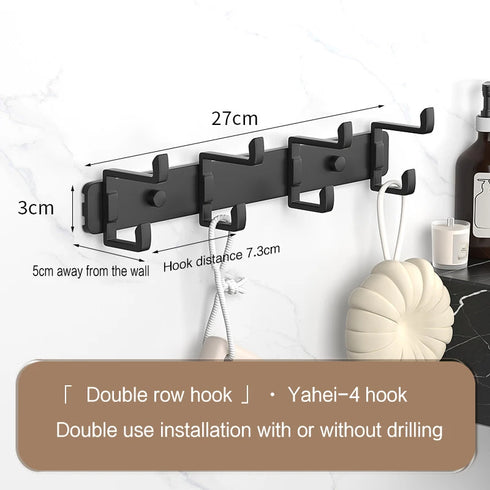 JAYA Golden Wall Hooks Hat Cloth Hanger Coat Hook Bathroom Mop Hook Stainless Steel Rack