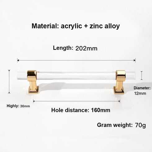 JAYA Handles and Knobs for Kitchen Cabinet Handle With Acrylic Handle Transparent Drawer Pulls