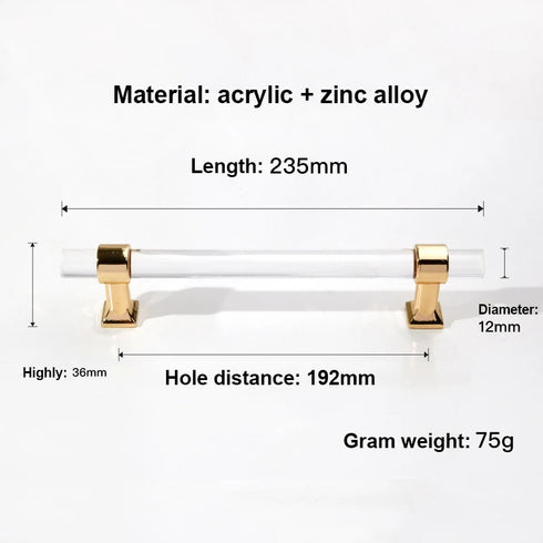 JAYA Handles and Knobs for Kitchen Cabinet Handle With Acrylic Handle Transparent Drawer Pulls