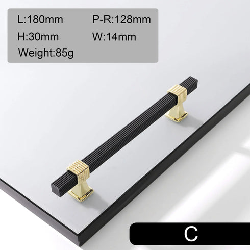 JAYA  Hardware Accessories Cabinet Modern Minimalist Cabinet American Black Extended Handle Drawer Wardrobe Door Handle