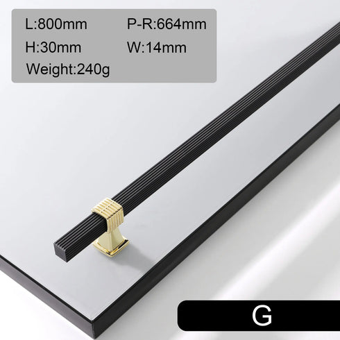 JAYA  Hardware Accessories Cabinet Modern Minimalist Cabinet American Black Extended Handle Drawer Wardrobe Door Handle