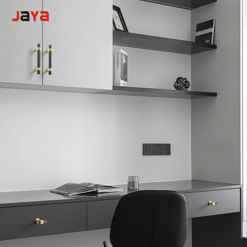 JAYA  Hardware Accessories Cabinet Modern Minimalist Cabinet American Black Extended Handle Drawer Wardrobe Door Handle