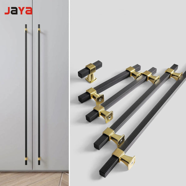 JAYA  Hardware Accessories Cabinet Modern Minimalist Cabinet American Black Extended Handle Drawer Wardrobe Door Handle