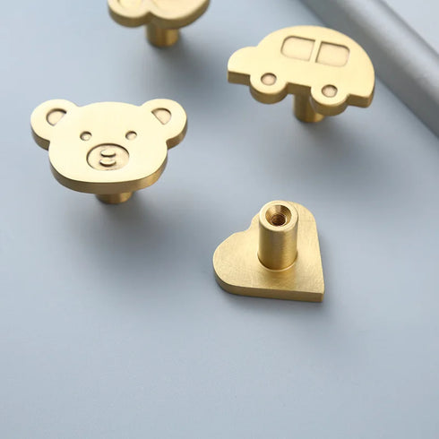 JAYA High Quality Cartoon Pattern Copper Handle Knobs Cabinet Cupboard Cabinet Solid Brass Furniture Door Handle