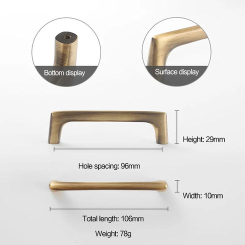 JAYA High Quality Luxury Modern Drawer Solid Brass Gold Pulls Knobs Kitchen Brushed Brass Cabinet Furniture Door Handle
