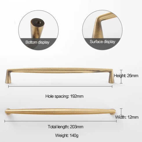 JAYA High Quality Luxury Modern Drawer Solid Brass Gold Pulls Knobs Kitchen Brushed Brass Cabinet Furniture Door Handle