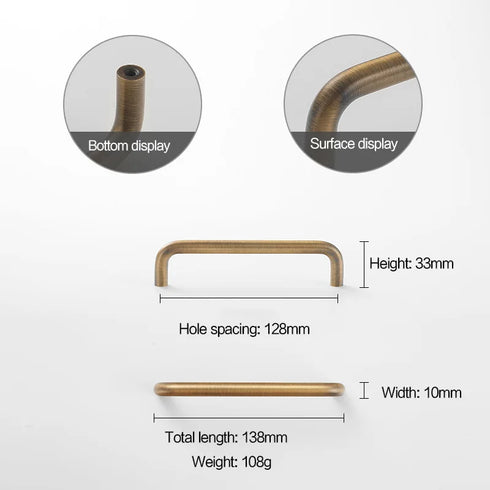 JAYA High Quality Luxury Modern Drawer Solid Brass Gold Pulls Knobs Kitchen Brushed Brass Cabinet Furniture Door Handle