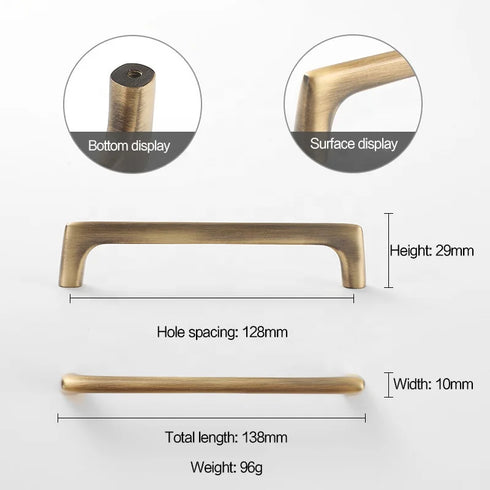 JAYA High Quality Luxury Modern Drawer Solid Brass Gold Pulls Knobs Kitchen Brushed Brass Cabinet Furniture Door Handle