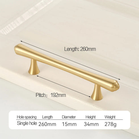 JAYA High Quality Luxury Modern Solid Brass Gold Pulls Knobs Kitchen Brushed Brass Cabinet Furniture Door Handle