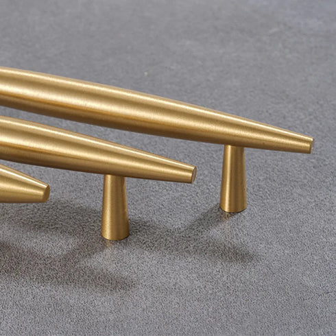 JAYA High Quality Luxury Modern Solid Brass Gold Pulls Knobs Kitchen Brushed Brass Cabinet Furniture Door Handle