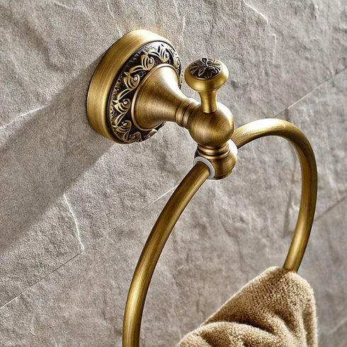 JAYA High Quality Modern Retro Antique Bronze Double Hook Towel Ring Pendant Bathroom  Wholesale Towel Hooks