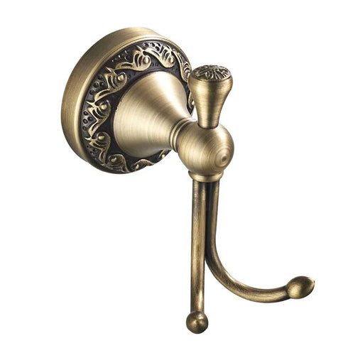 JAYA High Quality Modern Retro Antique Bronze Double Hook Towel Ring Pendant Bathroom  Wholesale Towel Hooks