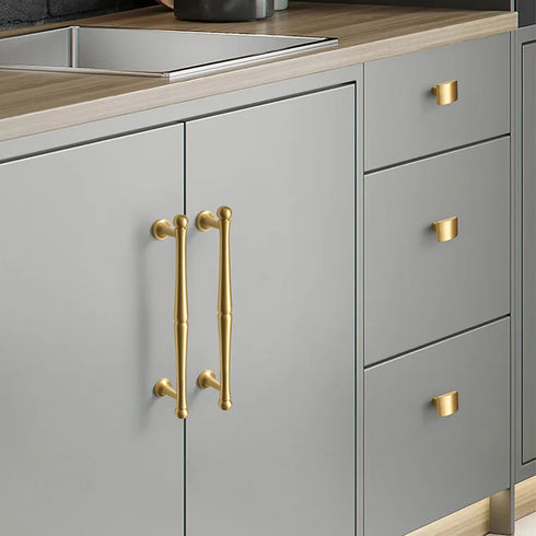 JAYA High Quality Modern Simple Copper Furniture Door Handle Cabinet Cupboard Cabinet Solid Brass  Handle Knobs