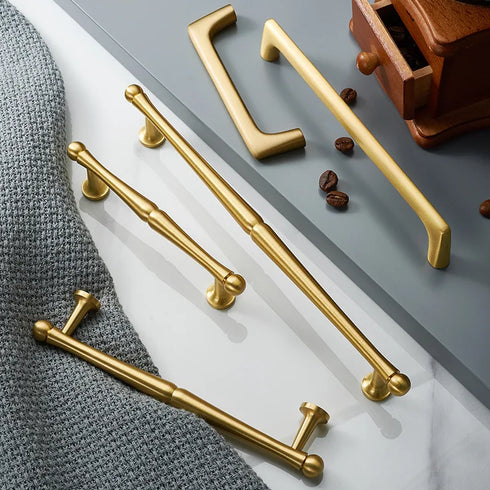 JAYA High Quality Modern Simple Copper Furniture Door Handle Cabinet Cupboard Cabinet Solid Brass  Handle Knobs
