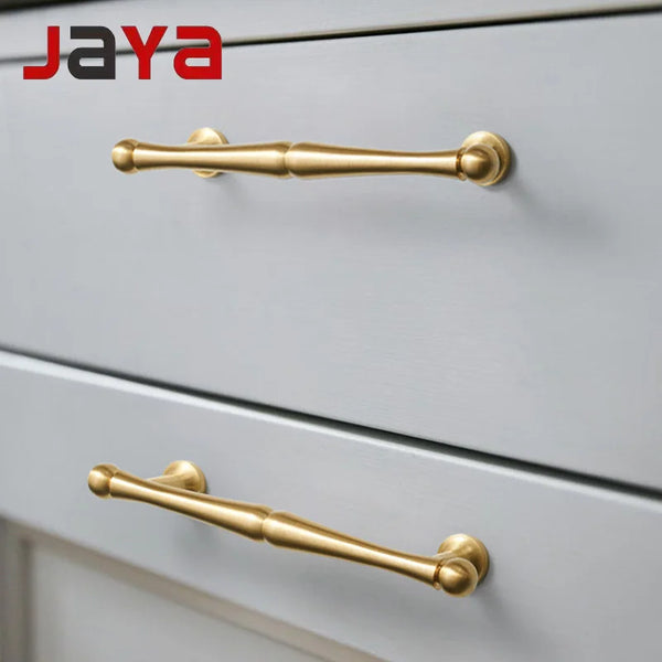 JAYA High Quality Modern Simple Copper Furniture Door Handle Cabinet Cupboard Cabinet Solid Brass  Handle Knobs