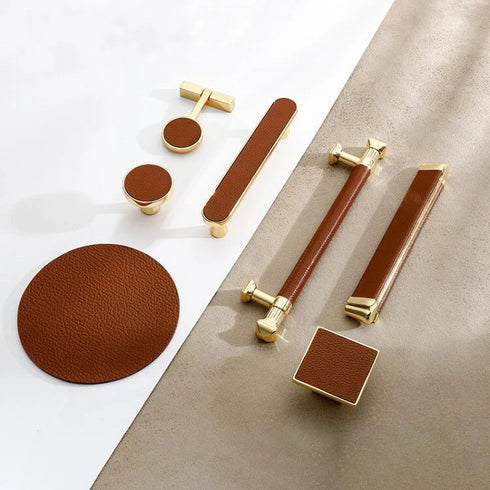 JAYA High Quality Modern Zinc Alloy Hardware Kitchen Cabinet Furniture Door Handle Drawer Decorative Leather Handle Knobs