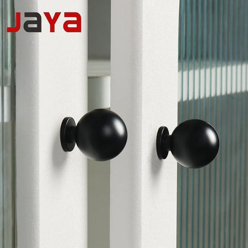 JAYA High Quality New Design Modern Black Brass Handle Cabinet Wardrobe Door Light Luxury New Single-Hole Hardware Handle Knobs