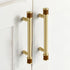 JAYA High Quality Walnut Cabinet Door Handle Modern Scandinavian Brass & Wood Design Solid Brass Furniture Door Handle