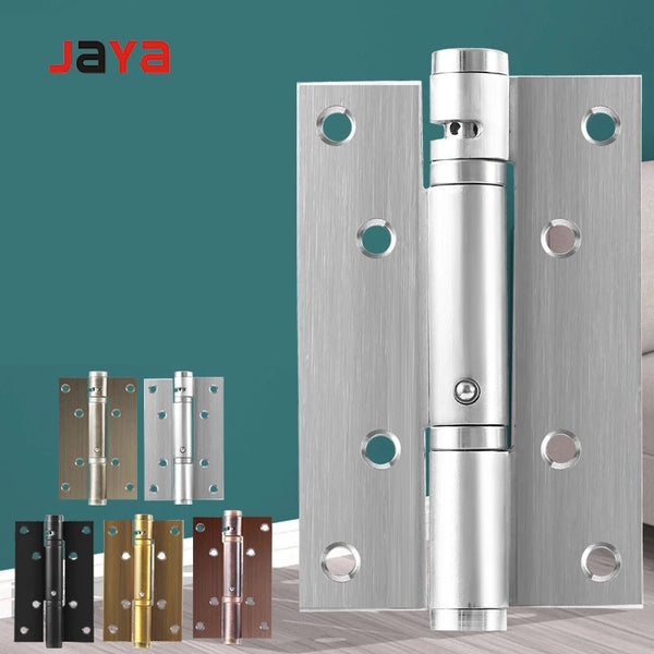 JAYA Home Door Automatic Slow Closing Spring Hinge Wooden Door Stainless Steel Hydraulic Buffer Spring Flat Hinge