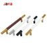 JAYA Kitchen Cabinets With Clean Handle-Less Look Cabinet Handle Brushed Nickel Leather Tray With Handles