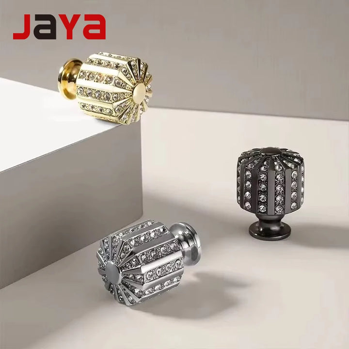 JAYA Kitchen Crystal Diamond Door Handle Grade a Quality Handle Knob Price Decoration Zinc Alloy Furniture Knob Color Round Knob