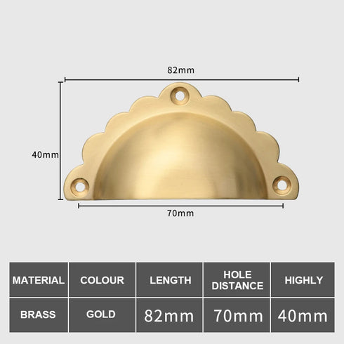 JAYA Luxury Brass Drawer Pulls for Modern Kitchen Cabinets Gold Semicircle Invisible Handles for Bedroom Furniture Patina Brass