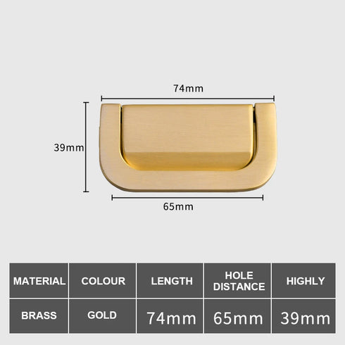 JAYA Luxury Brass Drawer Pulls for Modern Kitchen Cabinets Gold Semicircle Invisible Handles for Bedroom Furniture Patina Brass