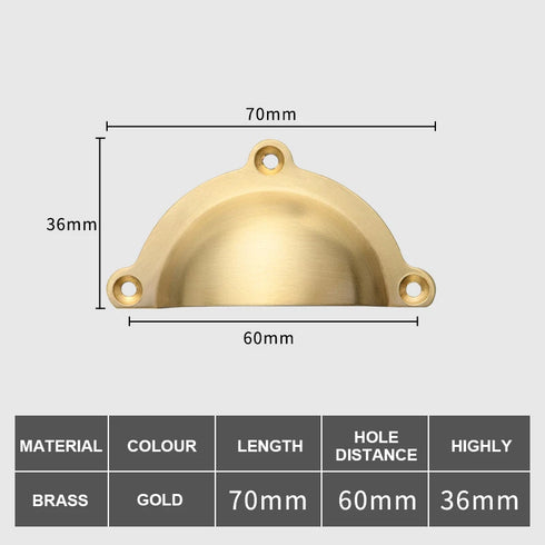 JAYA Luxury Brass Drawer Pulls for Modern Kitchen Cabinets Gold Semicircle Invisible Handles for Bedroom Furniture Patina Brass