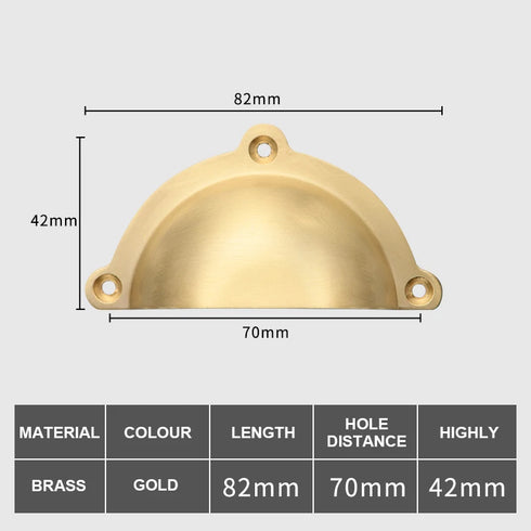 JAYA Luxury Brass Drawer Pulls for Modern Kitchen Cabinets Gold Semicircle Invisible Handles for Bedroom Furniture Patina Brass