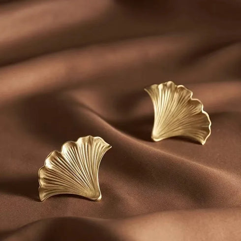 JAYA Luxury Creative Ginkgo Leaf Handle Cabinet Door Drawer Wardrobe Door Single Hole Copper Natural Color Gold Zinc Ally Hooks