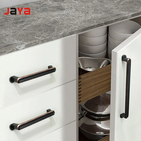 JAYA Luxury European-style Wardrobe Door Handle American-style Cabinet Door Handle Drawer Cabinet Door Black Red Handle