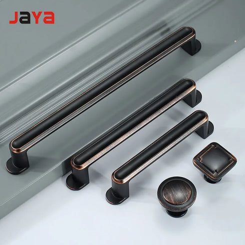 JAYA Luxury European-style Wardrobe Door Handle American-style Cabinet Door Handle Drawer Cabinet Door Black Red Handle