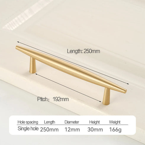 JAYA Luxury Modern Solid Brass Gold Pulls Knobs Kitchen Brushed Brass Cabinet Furniture Door Handle Single Hole Hot Selling