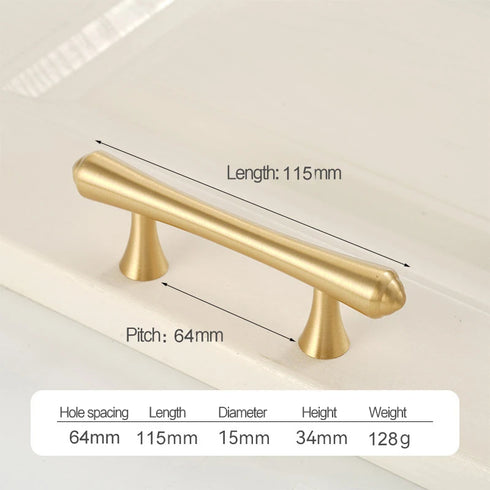 JAYA Luxury Modern Solid Brass Gold Pulls Knobs Kitchen Brushed Brass Cabinet Furniture Door Handle Single Hole Hot Selling