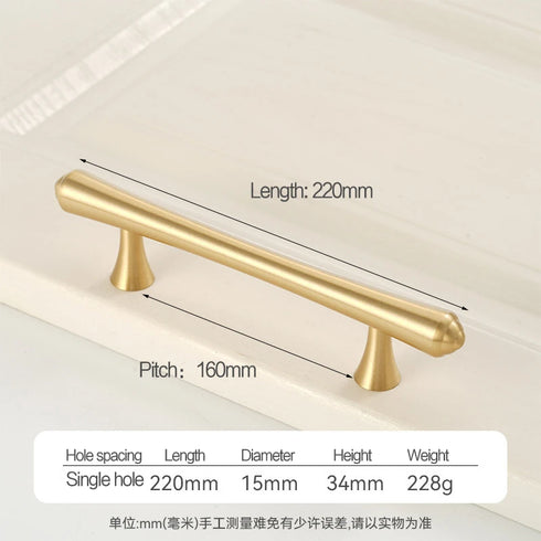 JAYA Luxury Modern Solid Brass Gold Pulls Knobs Kitchen Brushed Brass Cabinet Furniture Door Handle Single Hole Hot Selling
