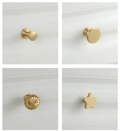 JAYA Luxury Modern Solid Brass Gold Pulls Knobs Kitchen Brushed Brass Cabinet Furniture Door Handle Single Hole Hot Selling