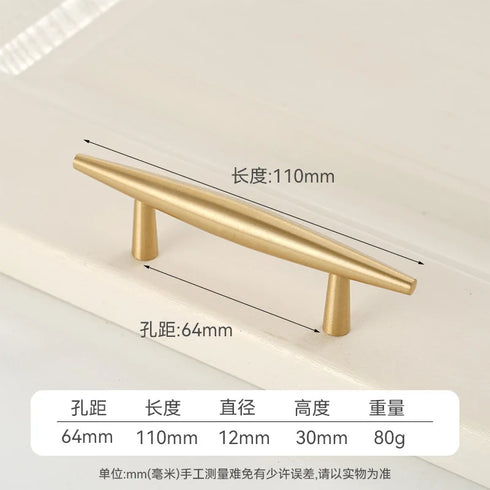 JAYA Luxury Modern Solid Brass Gold Pulls Knobs Kitchen Brushed Brass Cabinet Furniture Door Handle Single Hole Hot Selling