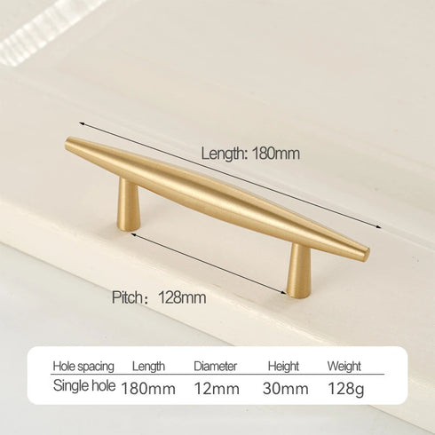 JAYA Luxury Modern Solid Brass Gold Pulls Knobs Kitchen Brushed Brass Cabinet Furniture Door Handle Single Hole Hot Selling