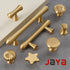JAYA Luxury Modern Solid Brass Gold Pulls Knobs Kitchen Brushed Brass Cabinet Furniture Door Handle Single Hole Hot Selling