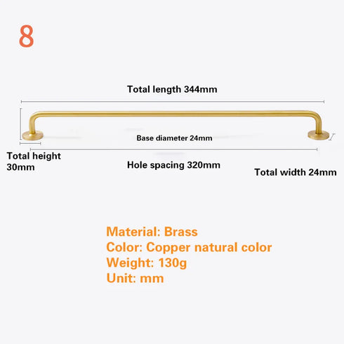 JAYA Modern Furniture Door Handle Solid Pure Brass Wardrobe Drawer Pulls Handle Knobs