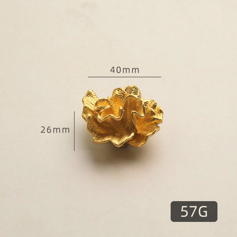 JAYA Modern Luxury Brass Furniture Handle Simple Plant Flower Design for Wardrobe Cabinet Door Drawer Knob