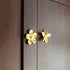 JAYA Modern Luxury Brass Furniture Handle Simple Plant Flower Design for Wardrobe Cabinet Door Drawer Knob