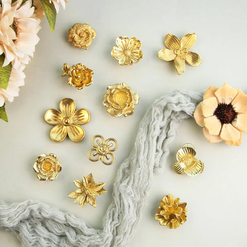 JAYA Modern Luxury Brass Furniture Handle Simple Plant Flower Design for Wardrobe Cabinet Door Drawer Knob