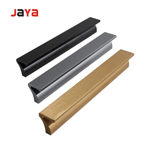 JAYA Modern Minimalist Brushed Bronze Gold 7-character Cabinet Drawer Aluminum Alloy Extended Wardrobe Handle