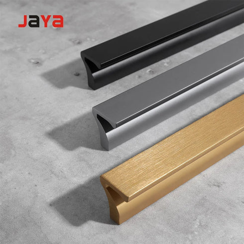 JAYA Modern Minimalist Brushed Bronze Gold 7-character Cabinet Drawer Aluminum Alloy Extended Wardrobe Handle