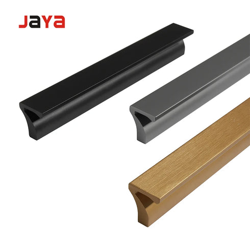 JAYA Modern Minimalist Brushed Bronze Gold 7-character Cabinet Drawer Aluminum Alloy Extended Wardrobe Handle