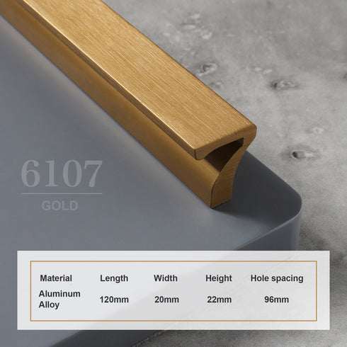 JAYA Modern Minimalist Brushed Bronze Gold 7-character Cabinet Drawer Aluminum Alloy Extended Wardrobe Handle