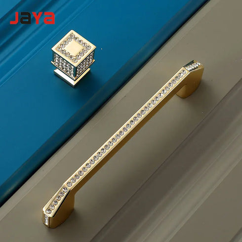 JAYA Modern Minimalist Golden Diamond Handle Wardrobe Drawer Shoe Cabinet Wine Cabinet European Style Zinc Alloy Door Handle